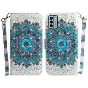 For Nokia G22 3D Colored Horizontal Flip Leather Phone Case(Peacock Wreath)