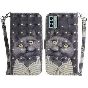 For Nokia G22 3D Colored Horizontal Flip Leather Phone Case(Hug Cat)