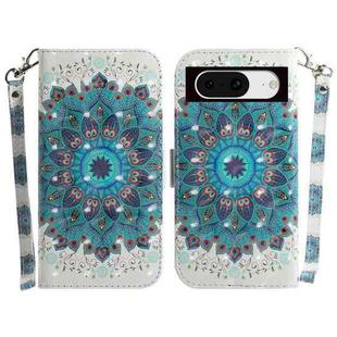 For Google Pixel 8 3D Colored Horizontal Flip Leather Phone Case(Peacock Wreath)