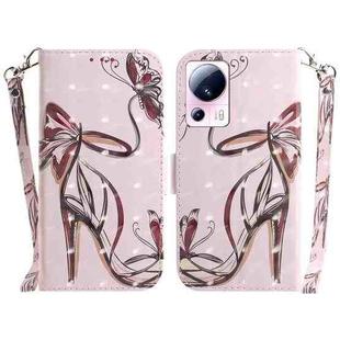 For Xiaomi 13 Lite / Civi 2 3D Colored Horizontal Flip Leather Phone Case(Butterfly High-heeled)