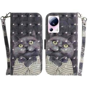 For Xiaomi 13 Lite / Civi 2 3D Colored Horizontal Flip Leather Phone Case(Hug Cat)