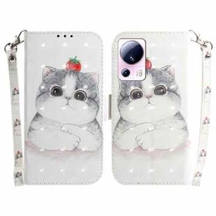 For Xiaomi 13 Lite / Civi 2 3D Colored Horizontal Flip Leather Phone Case(Cute Cat)