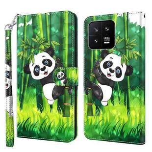 For Xiaomi 13 3D Painting Pattern Flip Leather Phone Case(Bamboo Panda)