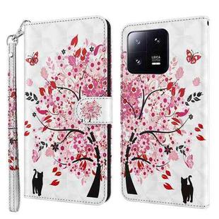 For Xiaomi 13 Pro 3D Painting Pattern Flip Leather Phone Case(Cat Under The Tree)