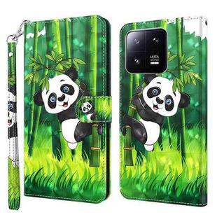 For Xiaomi 13 Pro 3D Painting Pattern Flip Leather Phone Case(Bamboo Panda)