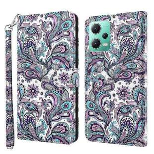 For Xiaomi Redmi Note 12 5G Global / Poco X5 5G 3D Painting Pattern Flip Leather Phone Case(Swirl Pattern)