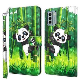 For Nokia G22 3D Painting Pattern Flip Leather Phone Case(Bamboo Panda)