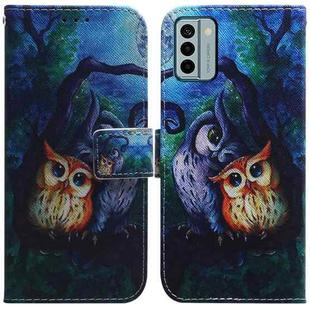 For Nokia G22 Coloured Drawing Flip Leather Phone Case(Oil Painting Owl)