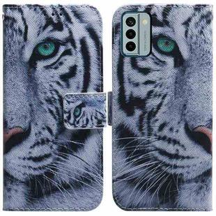 For Nokia G22 Coloured Drawing Flip Leather Phone Case(Tiger)