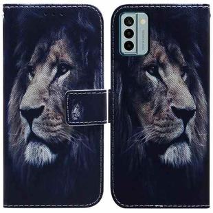 For Nokia G22 Coloured Drawing Flip Leather Phone Case(Lion)