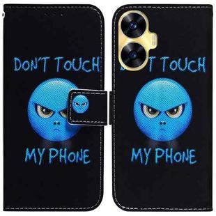 For Realme C55 Coloured Drawing Flip Leather Phone Case(Anger)