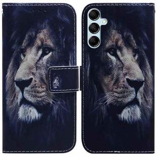 For Samsung Galaxy M14 Coloured Drawing Flip Leather Phone Case(Lion)