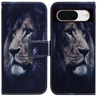For Google Pixel 8 Coloured Drawing Flip Leather Phone Case(Lion)