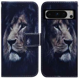 For Google Pixel 8 Pro Coloured Drawing Flip Leather Phone Case(Lion)