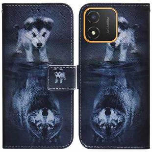 For Honor X5 Coloured Drawing Flip Leather Phone Case(Wolf and Dog)