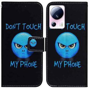 For Xiaomi 13 Lite / Civi 2 Coloured Drawing Flip Leather Phone Case(Anger)