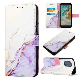 For Nokia C02 TA-1522 PT003 Marble Pattern Flip Leather Phone Case(LS006)