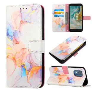 For Nokia C02 TA-1522 PT003 Marble Pattern Flip Leather Phone Case(LS004)