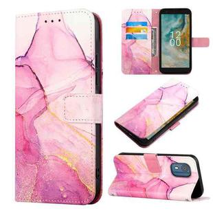 For Nokia C02 TA-1522 PT003 Marble Pattern Flip Leather Phone Case(LS001)