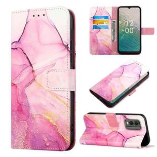 For Nokia C32 TA-1534 PT003 Marble Pattern Flip Leather Phone Case(LS001)