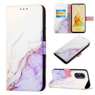 For OPPO Reno8 T 5G / A1 Pro 5G Global PT003 Marble Pattern Flip Leather Phone Case(LS006)