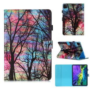 For iPad Pro 11 (2020) Colored Drawing Horizontal Flip Leather Tablet Case, with Sleep / Wake-up Function & Holder & Card Slo & Wallet(Color Tree)