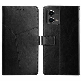 For Motorola Moto G Stylus 5G 2023 HT01 Y-shaped Pattern Flip Leather Phone Case(Black)