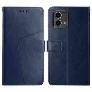 For Motorola Moto G Stylus 5G 2023 HT01 Y-shaped Pattern Flip Leather Phone Case(Blue)