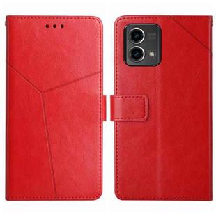 For Motorola Moto G Stylus 5G 2023 HT01 Y-shaped Pattern Flip Leather Phone Case(Red)