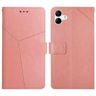 For Samsung Galaxy F14 Global HT01 Y-shaped Pattern Flip Leather Phone Case(Pink)