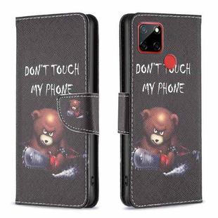 For Nokia C12 Colored Drawing Pattern Leather Phone Case(Bear)