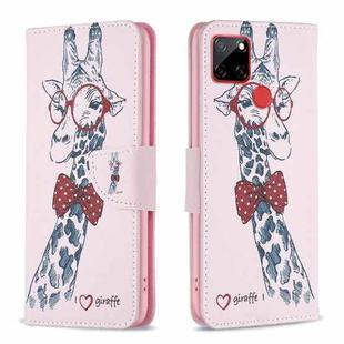 For Nokia C12 Colored Drawing Pattern Leather Phone Case(Giraffe)