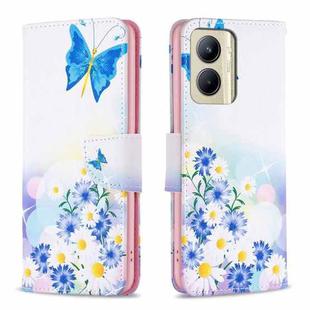 For Realme C33 Colored Drawing Pattern Leather Phone Case(Butterfly Love)