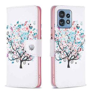 For Motorola Edge 40 Pro 5G / Moto X40/X40 Pro Colored Drawing Pattern Leather Phone Case(Tree)