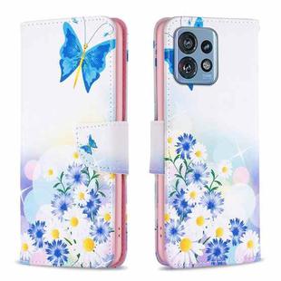 For Motorola Edge 40 Pro 5G / Moto X40/X40 Pro Colored Drawing Pattern Leather Phone Case(Butterfly Love)