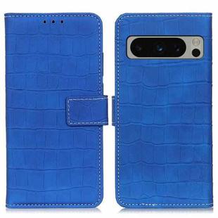 For Google Pixel 8 Pro Magnetic Crocodile Texture Leather Phone Case(Blue)
