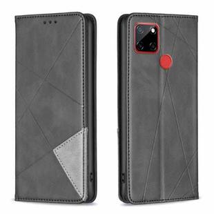 For Nokia C12 Rhombus Texture Magnetic Leather Phone Case(Black)