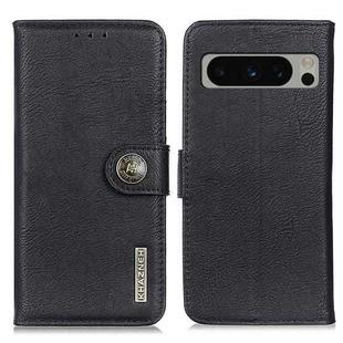 For Google Pixel 8 Pro KHAZNEH Cowhide Texture Horizontal Flip Leather Phone Case(Black)