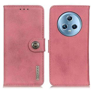 For Honor Magic5 KHAZNEH Cowhide Texture Horizontal Flip Leather Phone Case(Pink)