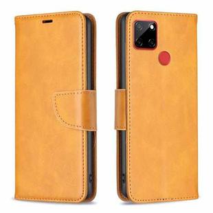 For Nokia C12 Lambskin Texture Pure Color Flip Leather Phone Case(Yellow)