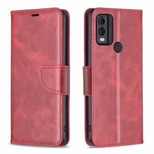 For Nokia C22 Lambskin Texture Pure Color Flip Leather Phone Case(Red)