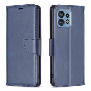 For Motorola Edge 40 Pro 5G / Moto X40 / X40 Pro Lambskin Texture Pure Color Flip Leather Phone Case(Blue)