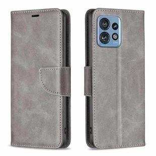 For Motorola Edge 40 Pro 5G / Moto X40 / X40 Pro Lambskin Texture Pure Color Flip Leather Phone Case(Grey)