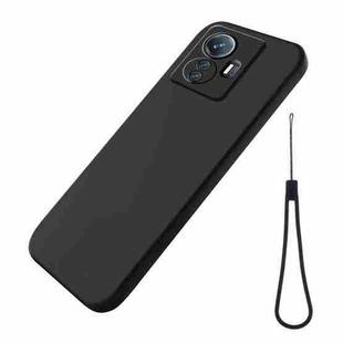 Pure Color Liquid Silicone Shockproof Phone Case For vivo Y77 5G Global / Y77e / IQOO Z6 Lite 5G(Black)