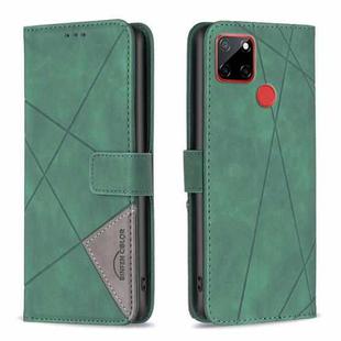 For Nokia C12 Magnetic Buckle Rhombus Texture Leather Phone Case(Green)