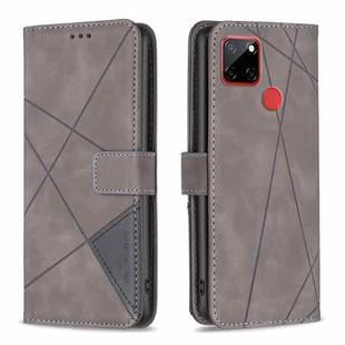 For Nokia C12 Magnetic Buckle Rhombus Texture Leather Phone Case(Grey)