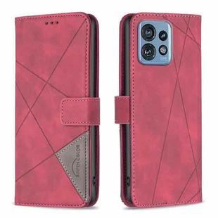 For Motorola Edge 40 Pro 5G / Moto X40 / X40 Pro Magnetic Buckle Rhombus Texture Leather Phone Case(Red)