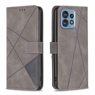 For Motorola Edge 40 Pro 5G / Moto X40 / X40 Pro Magnetic Buckle Rhombus Texture Leather Phone Case(Grey)