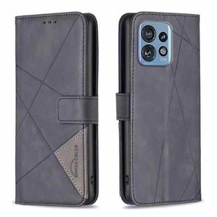 For Motorola Edge 40 Pro 5G / Moto X40 / X40 Pro Magnetic Buckle Rhombus Texture Leather Phone Case(Black)