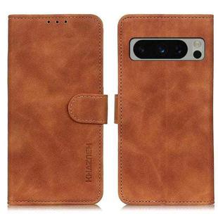 For Google Pixel 8 Pro KHAZNEH Retro Texture Flip Leather Phone Case(Brown)